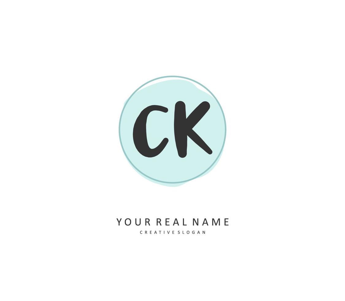 C k ck inicial letra escritura y firma logo. un concepto escritura inicial logo con modelo elemento. vector