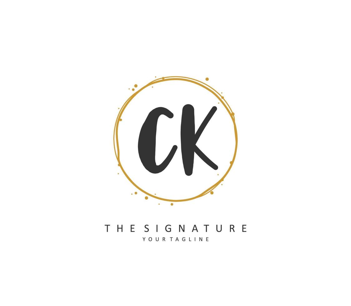 C k ck inicial letra escritura y firma logo. un concepto escritura inicial logo con modelo elemento. vector