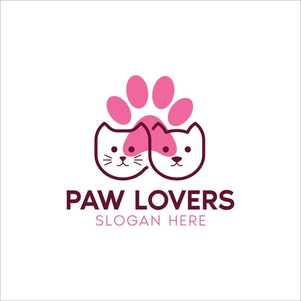 Cat and Dog logo for Pet Lover or Pet Care vector