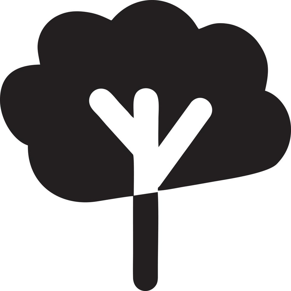 Tree icon symbol image vector, illustration of the tree botany in black image vector
