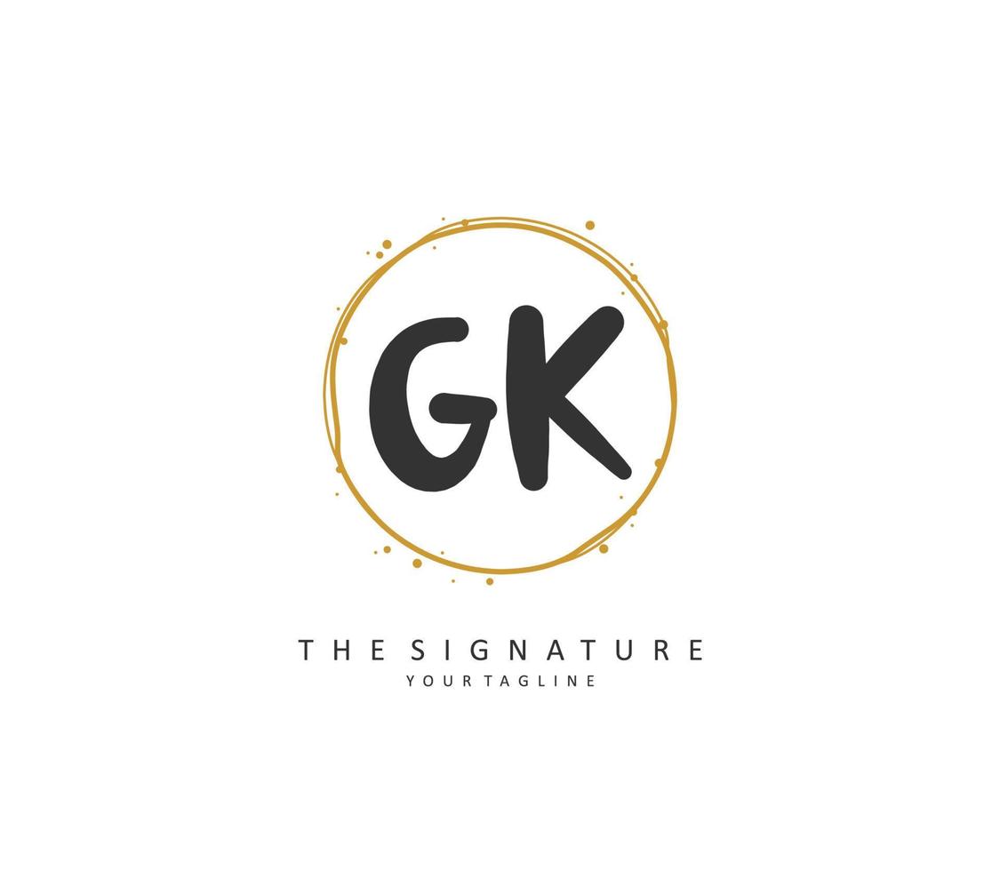 sol k G k inicial letra escritura y firma logo. un concepto escritura inicial logo con modelo elemento. vector