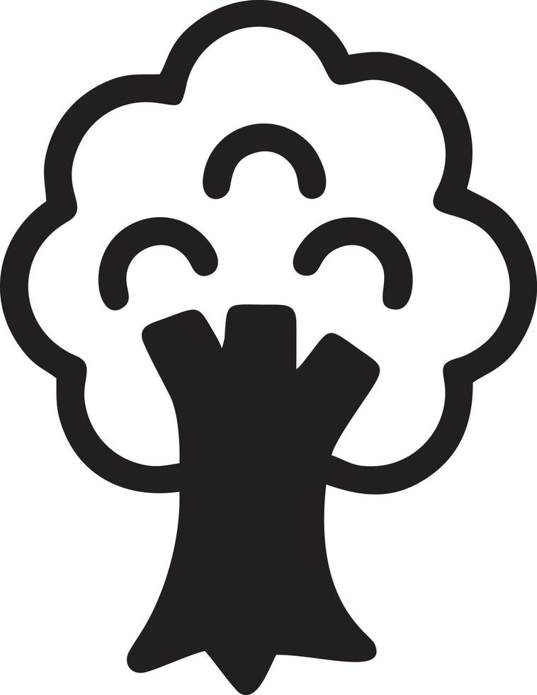 Tree icon symbol image vector, illustration of the tree botany in black image vector