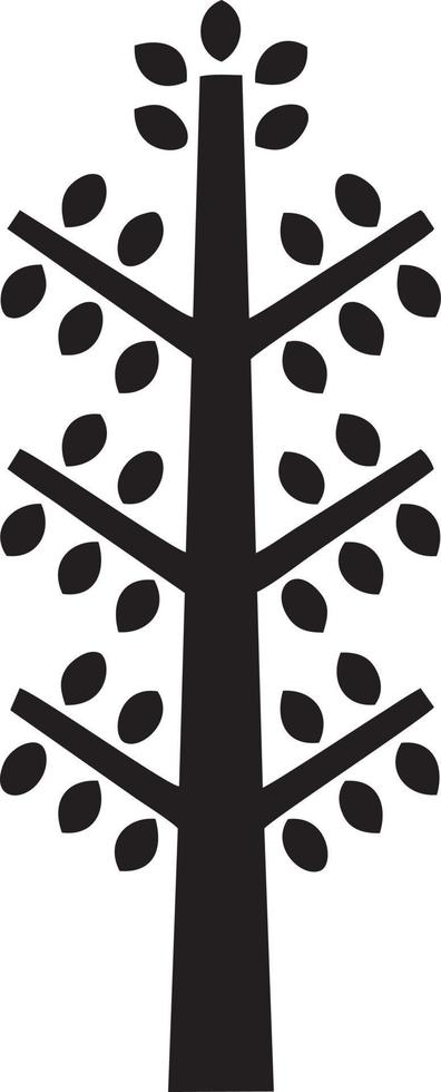 Tree icon symbol image vector, illustration of the tree botany in black image vector