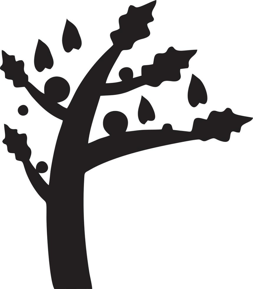 Tree icon symbol image vector, illustration of the tree botany in black image vector