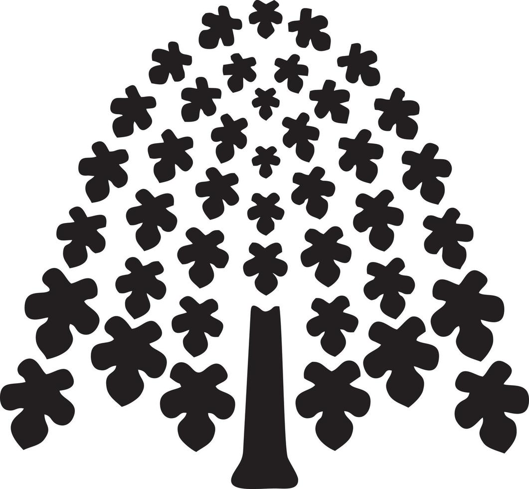 árbol icono símbolo imagen vector, ilustración de el árbol botánica en negro imagen vector