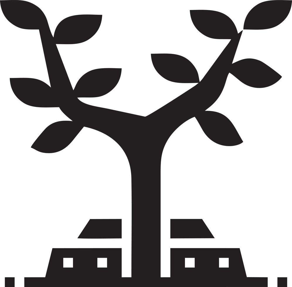 árbol icono símbolo imagen vector, ilustración de el árbol botánica en negro imagen vector