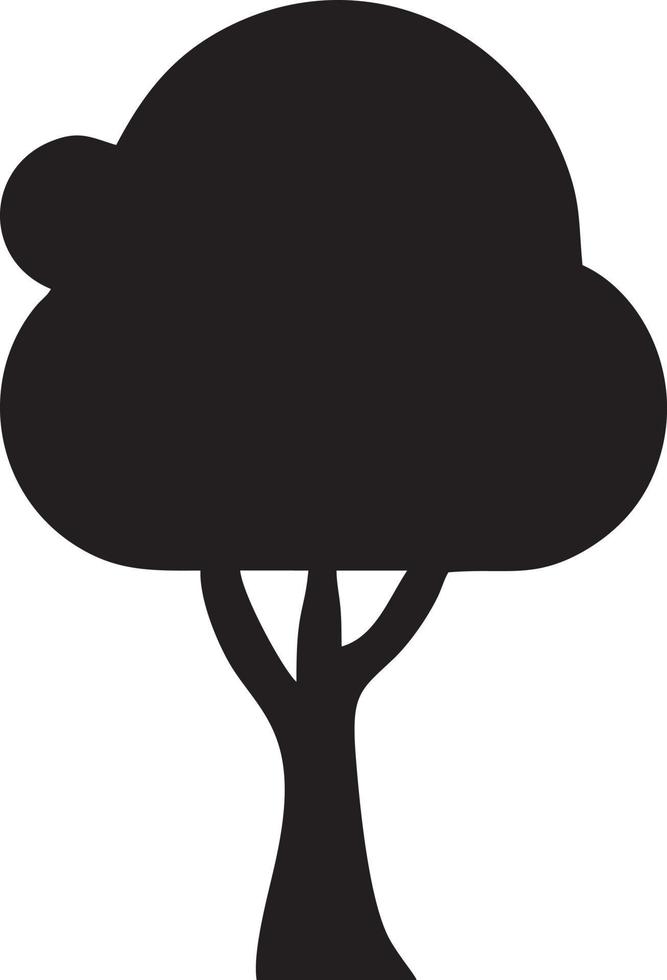 Tree icon symbol image vector, illustration of the tree botany in black image vector