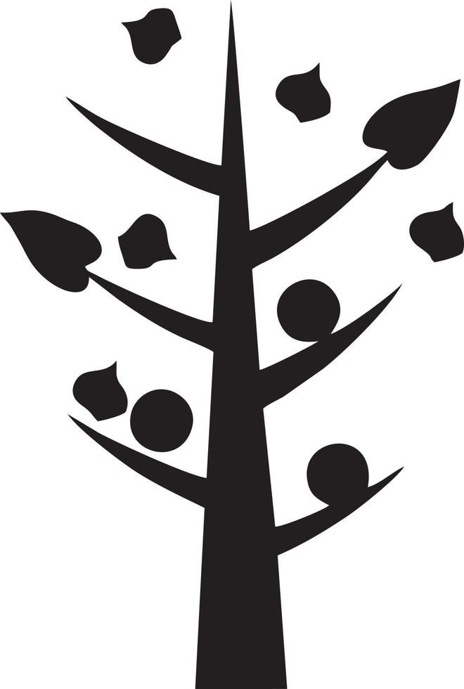 Tree icon symbol image vector, illustration of the tree botany in black image vector