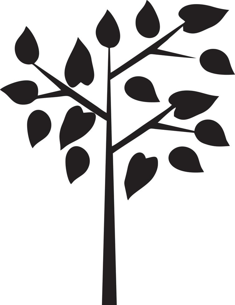 Tree icon symbol image vector, illustration of the tree botany in black image vector