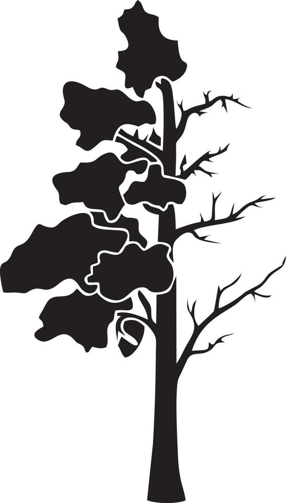 Tree icon symbol image vector, illustration of the tree botany in black image vector