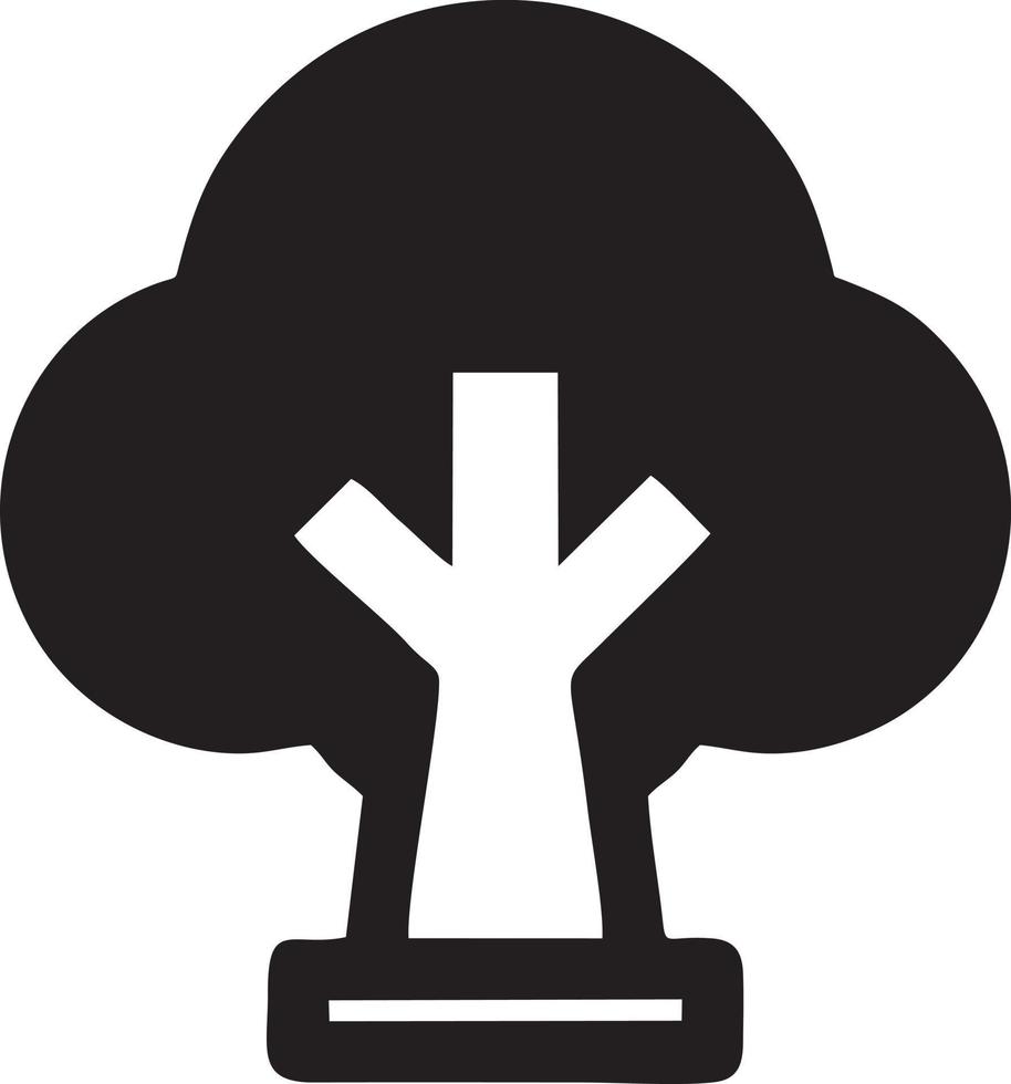 Tree icon symbol image vector, illustration of the tree botany in black image vector