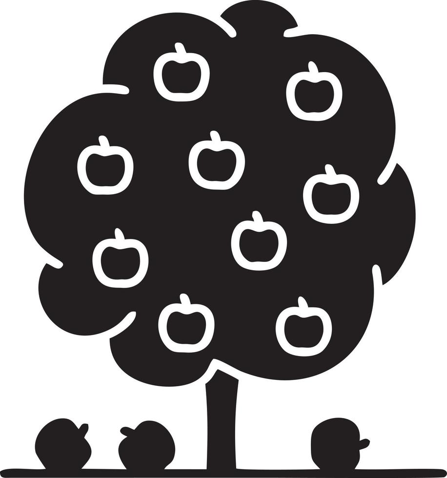 Tree icon symbol image vector, illustration of the tree botany in black image vector