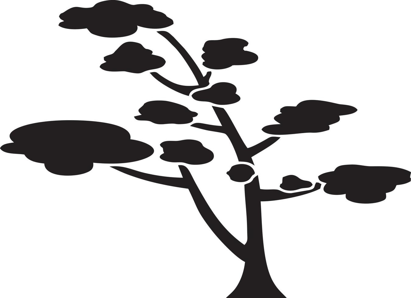Tree icon symbol image vector, illustration of the tree botany in black image vector