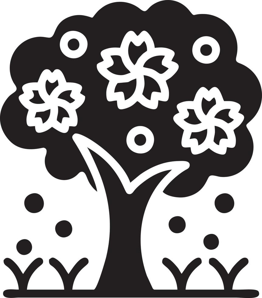 árbol icono símbolo imagen vector, ilustración de el árbol botánica en negro imagen vector