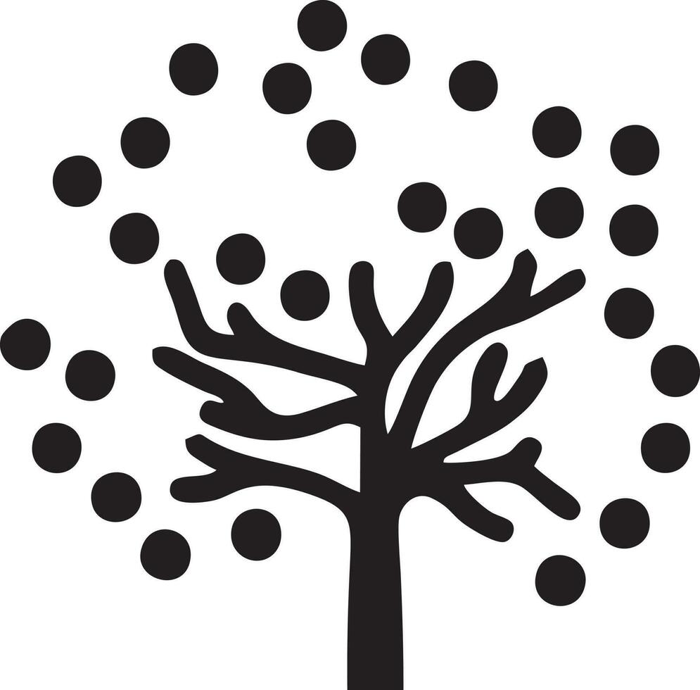 Tree icon symbol image vector, illustration of the tree botany in black image vector