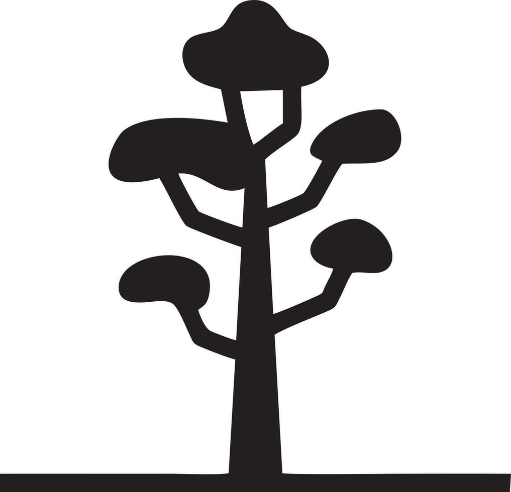 Tree icon symbol image vector, illustration of the tree botany in black image vector