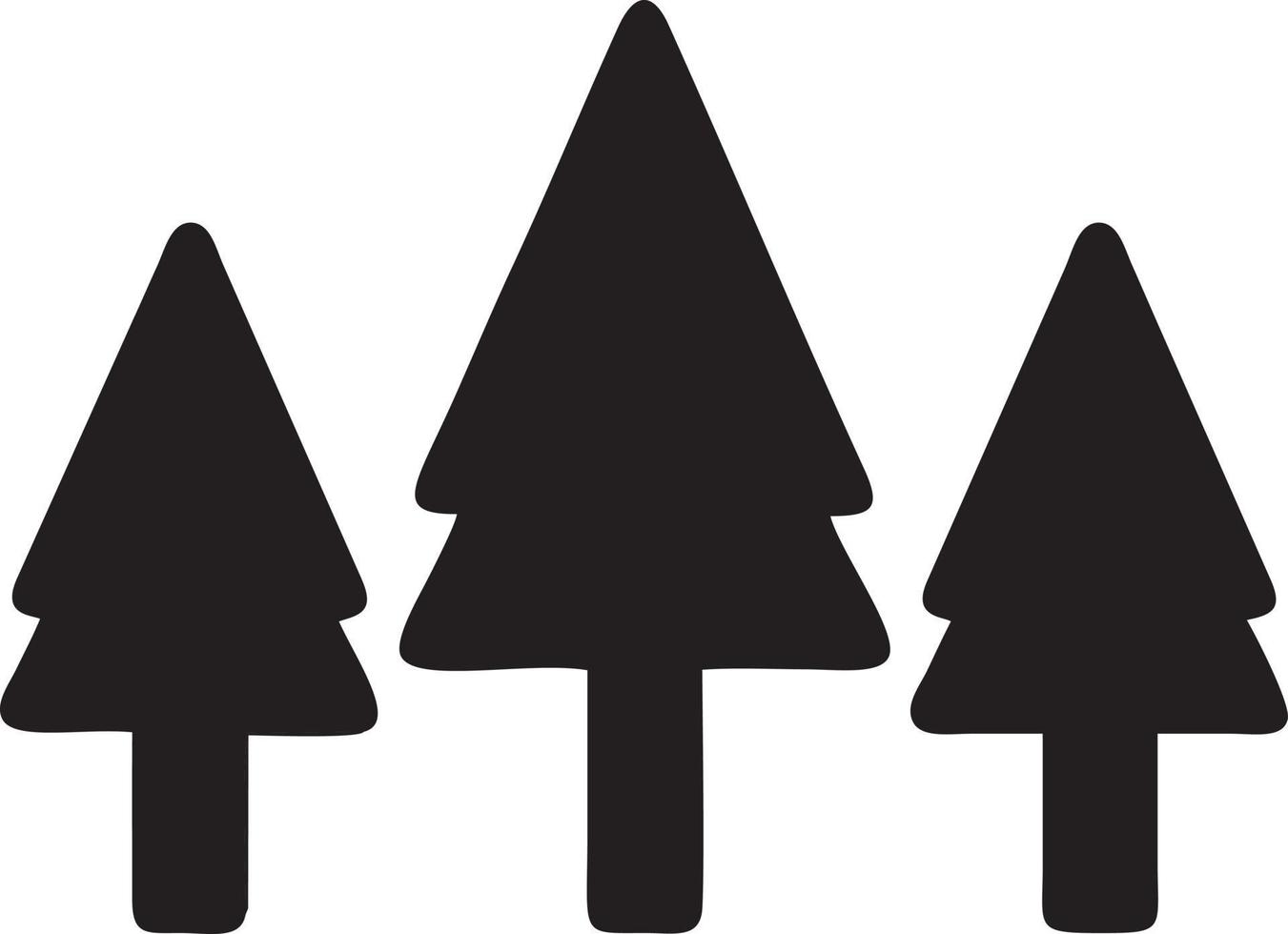 Tree icon symbol image vector, illustration of the tree botany in black image vector