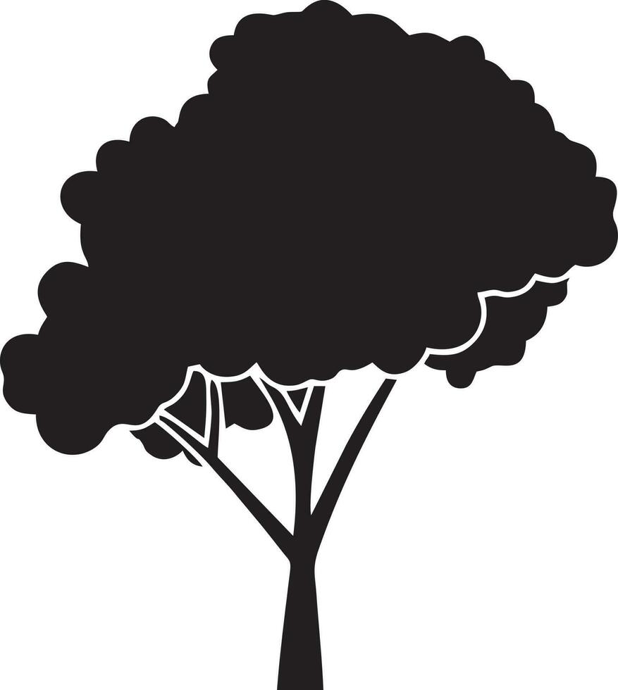 Tree icon symbol image vector, illustration of the tree botany in black image vector