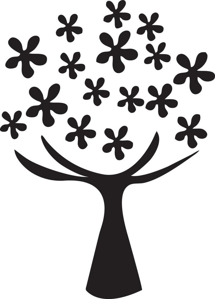 árbol icono símbolo imagen vector, ilustración de el árbol botánica en negro imagen vector