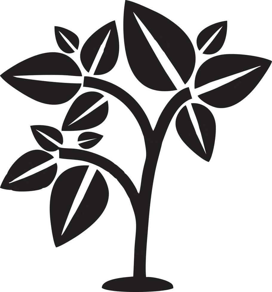 Tree icon symbol image vector, illustration of the tree botany in black image vector