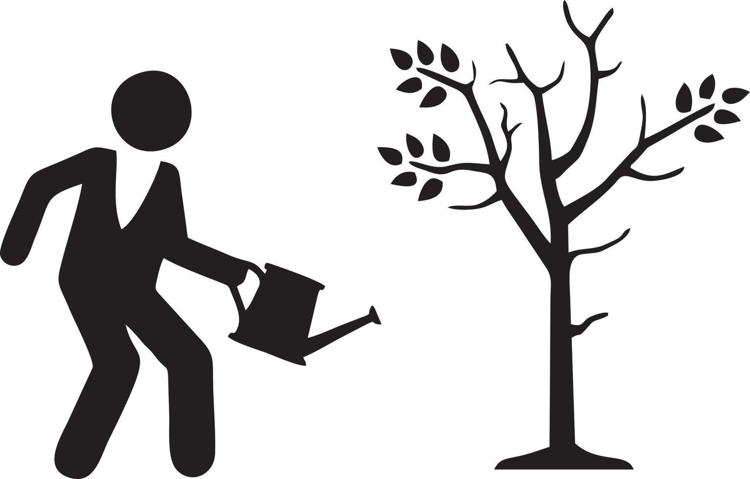 Tree icon symbol image vector, illustration of the tree botany in black image vector