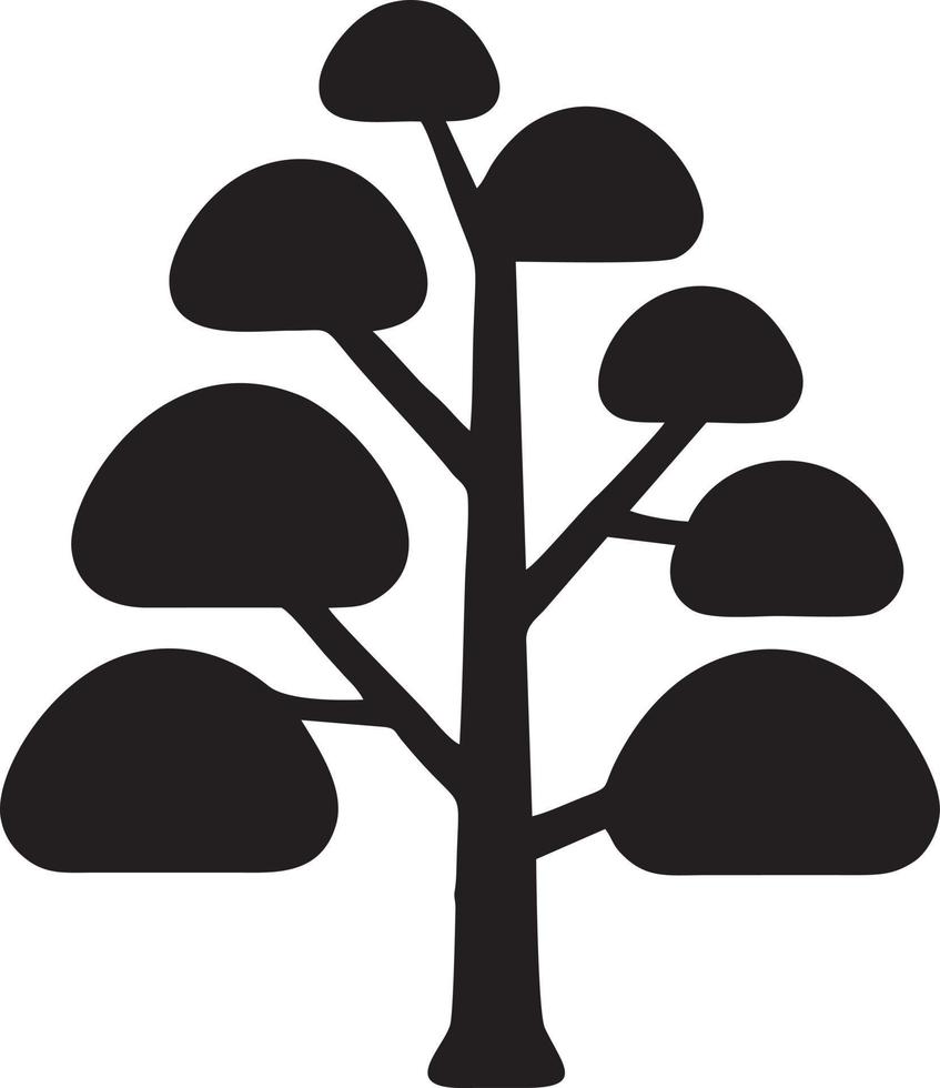 árbol icono símbolo imagen vector, ilustración de el árbol botánica en negro imagen vector