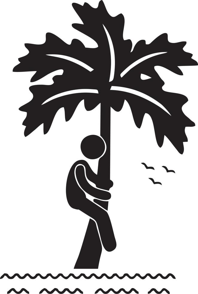 Tree icon symbol image vector, illustration of the tree botany in black image vector