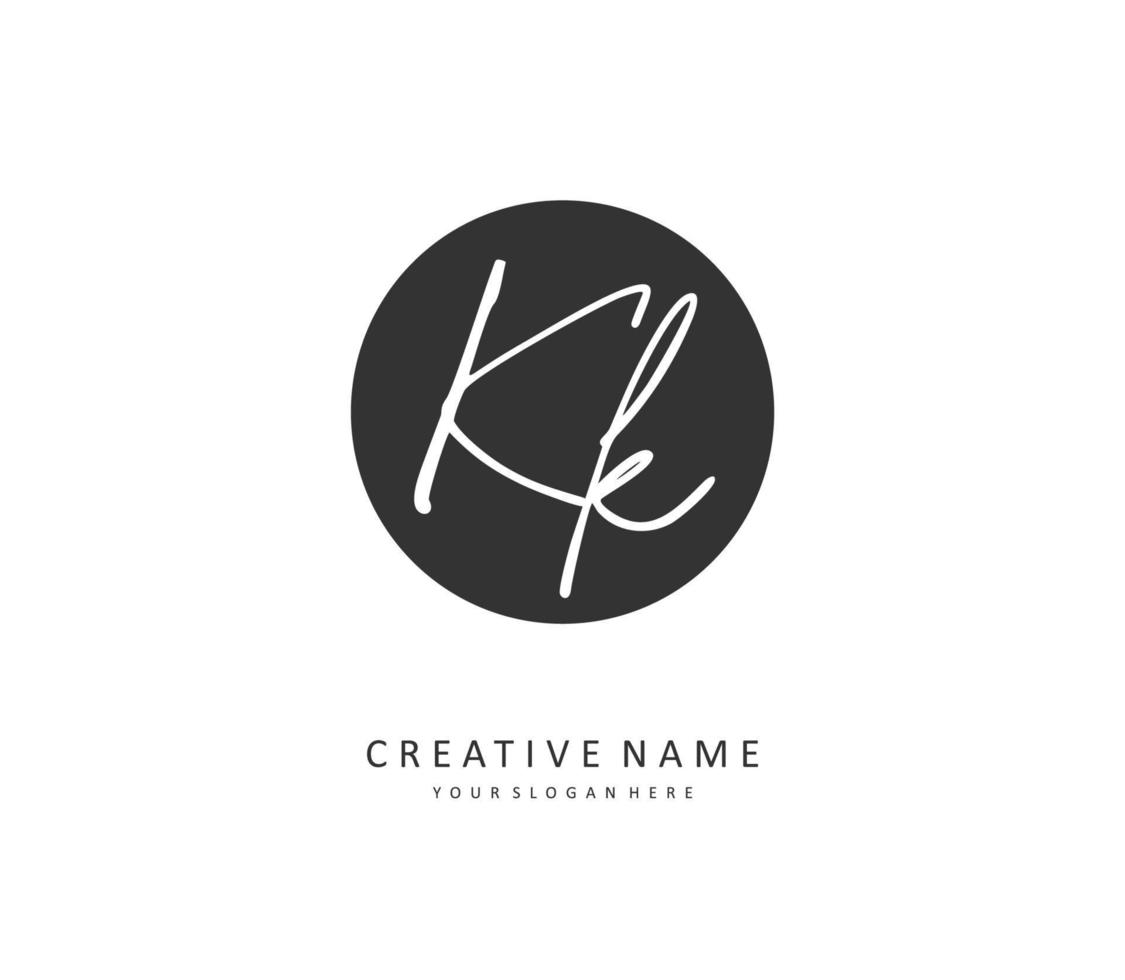 K KK Initial letter handwriting and  signature logo. A concept handwriting initial logo with template element. vector