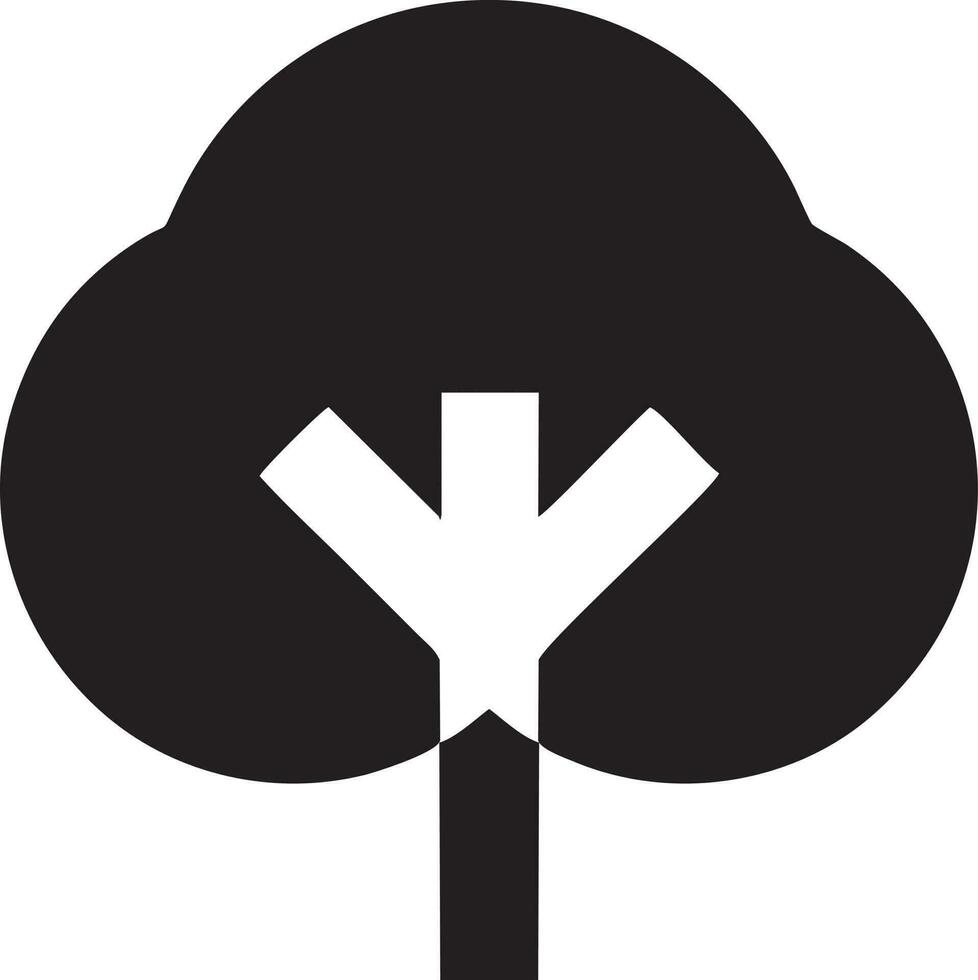 Tree icon symbol image vector, illustration of the tree botany in black image vector