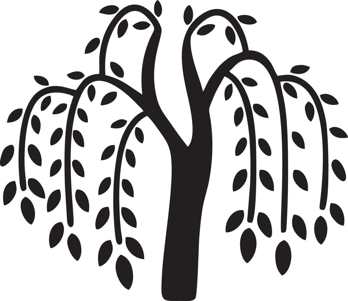 Tree icon symbol image vector, illustration of the tree botany in black image vector