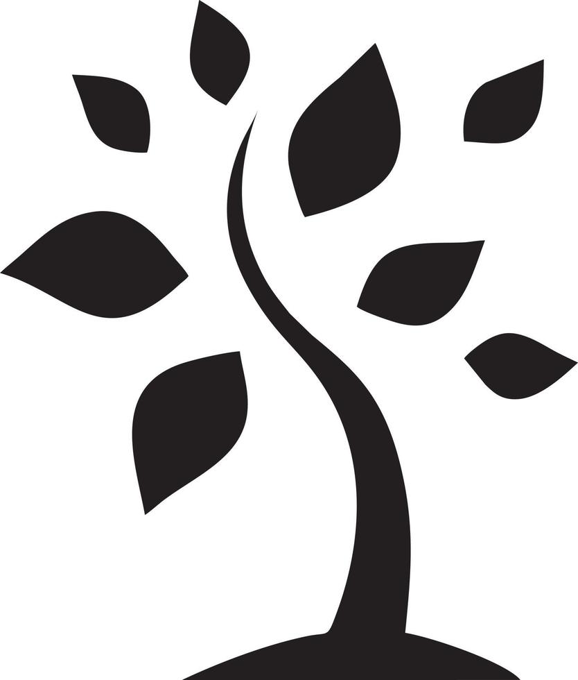 Tree icon symbol image vector, illustration of the tree botany in black image vector