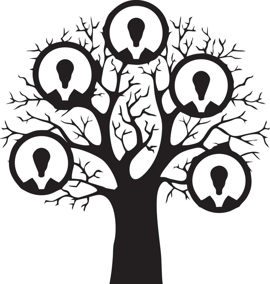 Tree icon symbol image vector, illustration of the tree botany in black image vector
