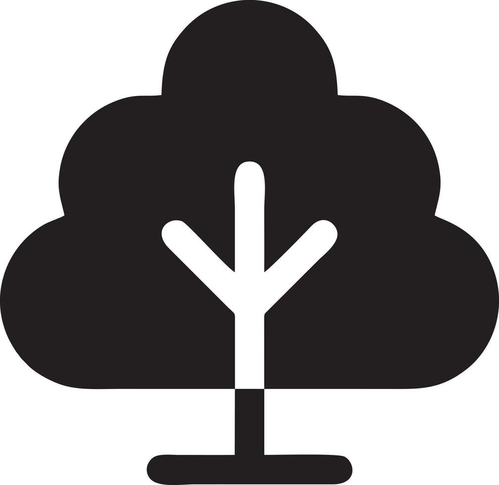 Tree icon symbol image vector, illustration of the tree botany in black image vector