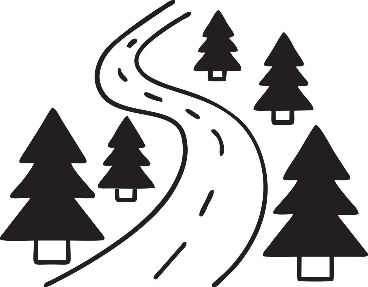 Tree icon symbol image vector, illustration of the tree botany in black image vector