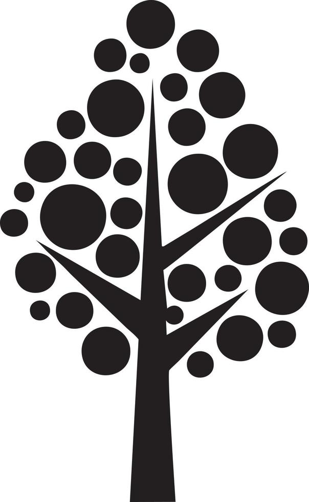 Tree icon symbol image vector, illustration of the tree botany in black image vector