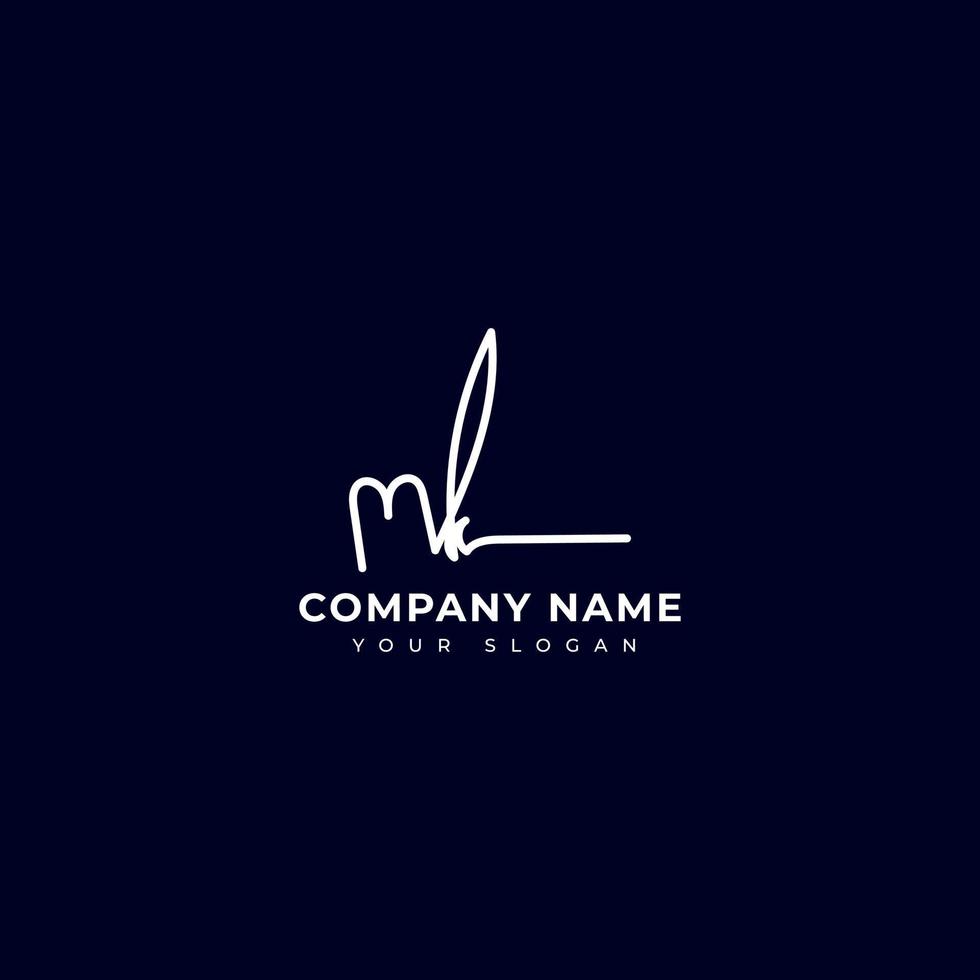 Mk Initial signature logo vector design
