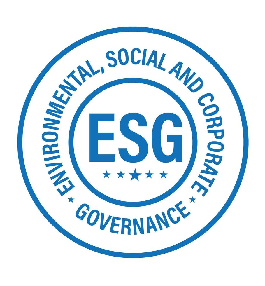 'environmental social and corporate governance' ESG vector  stamp