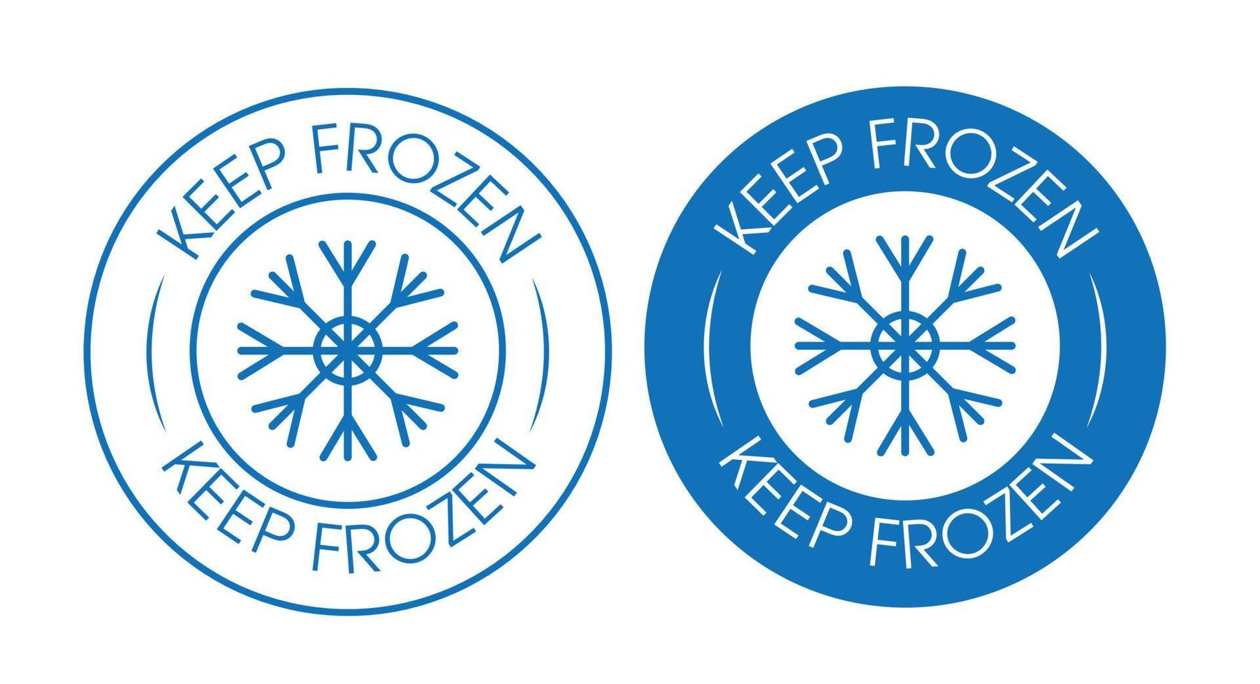 keep frozen rounded vector icon with snow flake symbol, blue in color