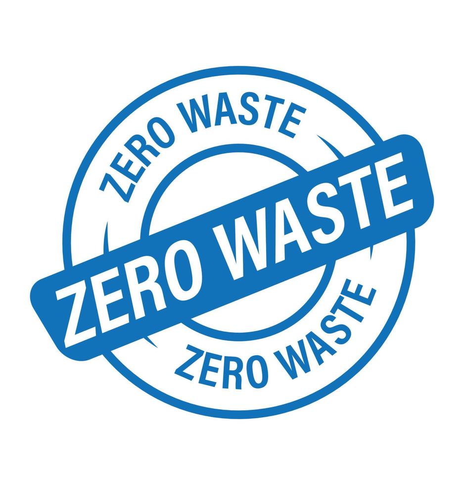 'zero waste' vector icon, blue in color
