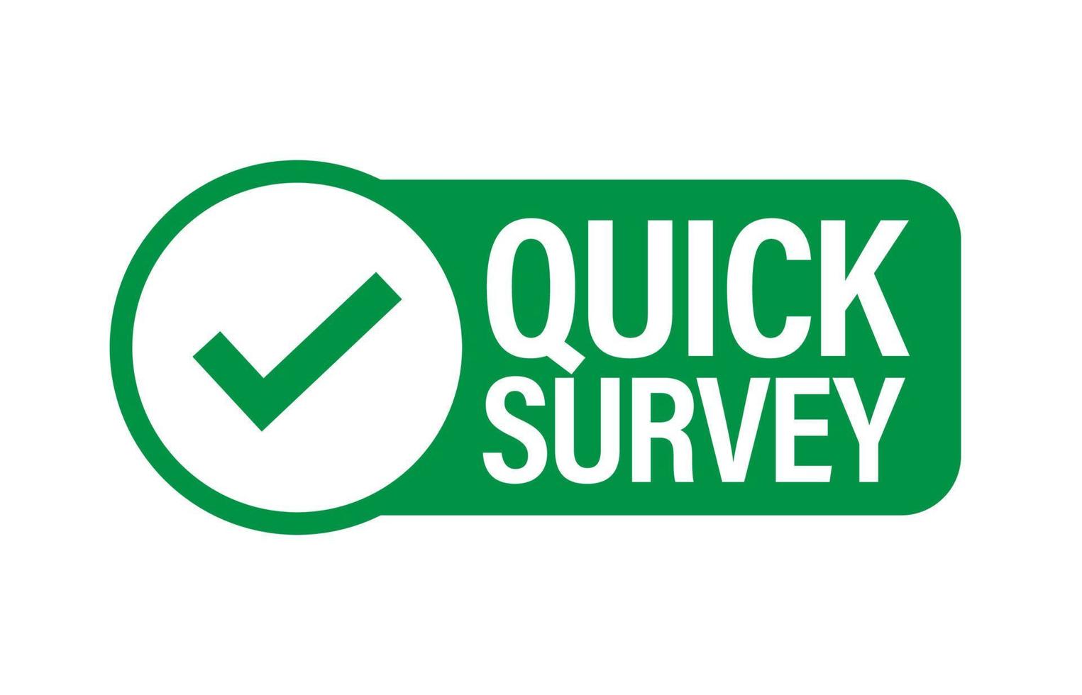 quick survey vector icon with tick mark, green in color