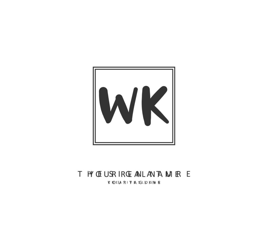 w k semana inicial letra escritura y firma logo. un concepto escritura inicial logo con modelo elemento. vector