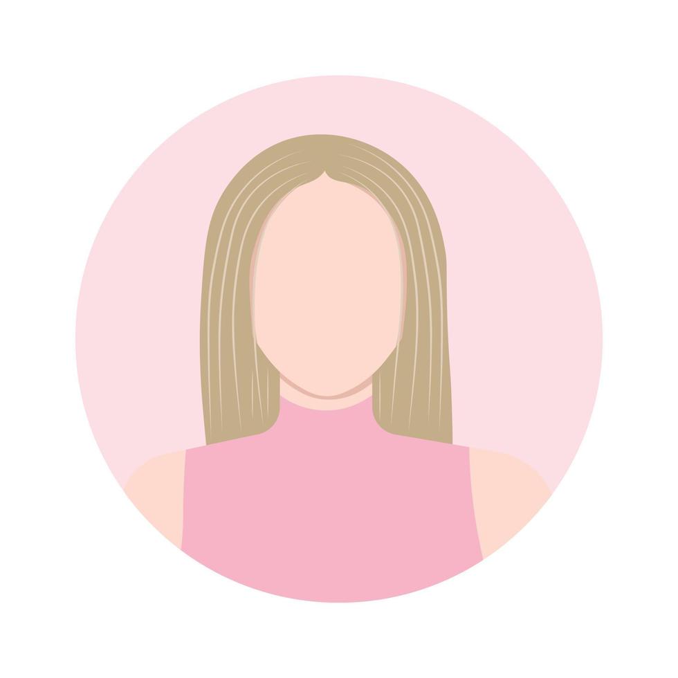 Avatar of a young woman for social networks. Vector illustration in flat style