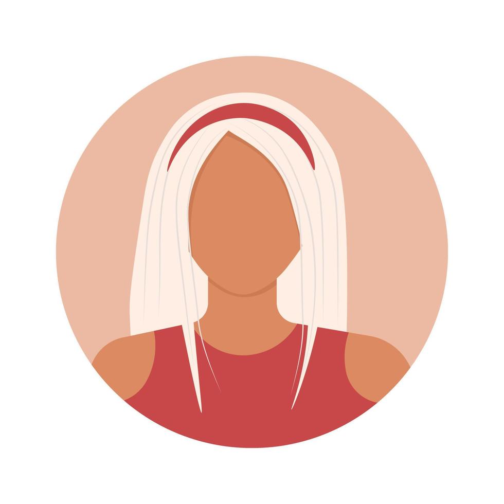 Avatar of young hispanic woman with headband for social media vector