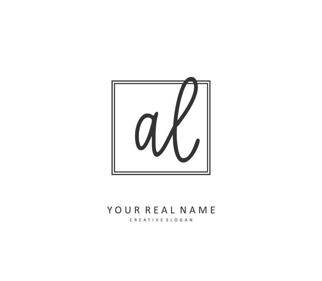 AL Initial letter handwriting and  signature logo. A concept handwriting initial logo with template element. vector