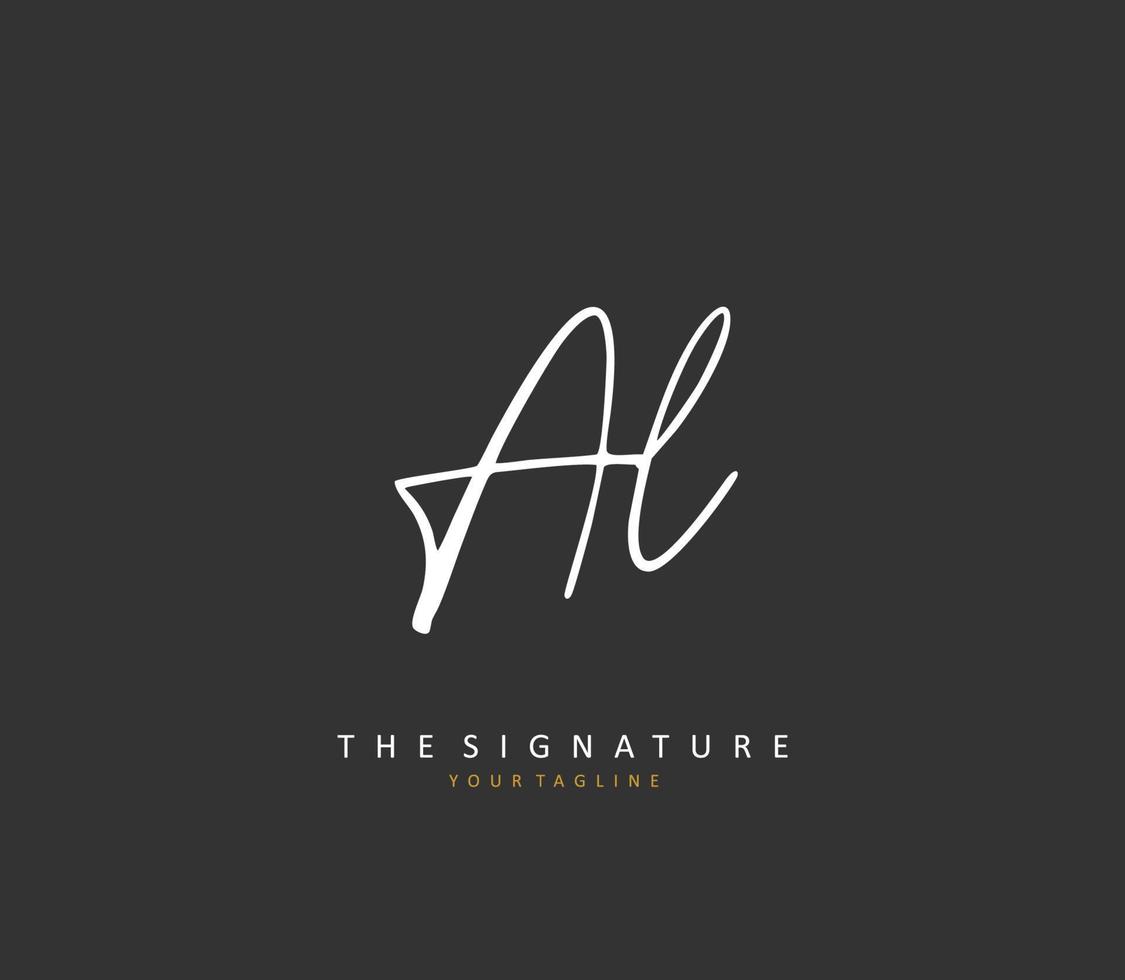 AL Initial letter handwriting and  signature logo. A concept handwriting initial logo with template element. vector