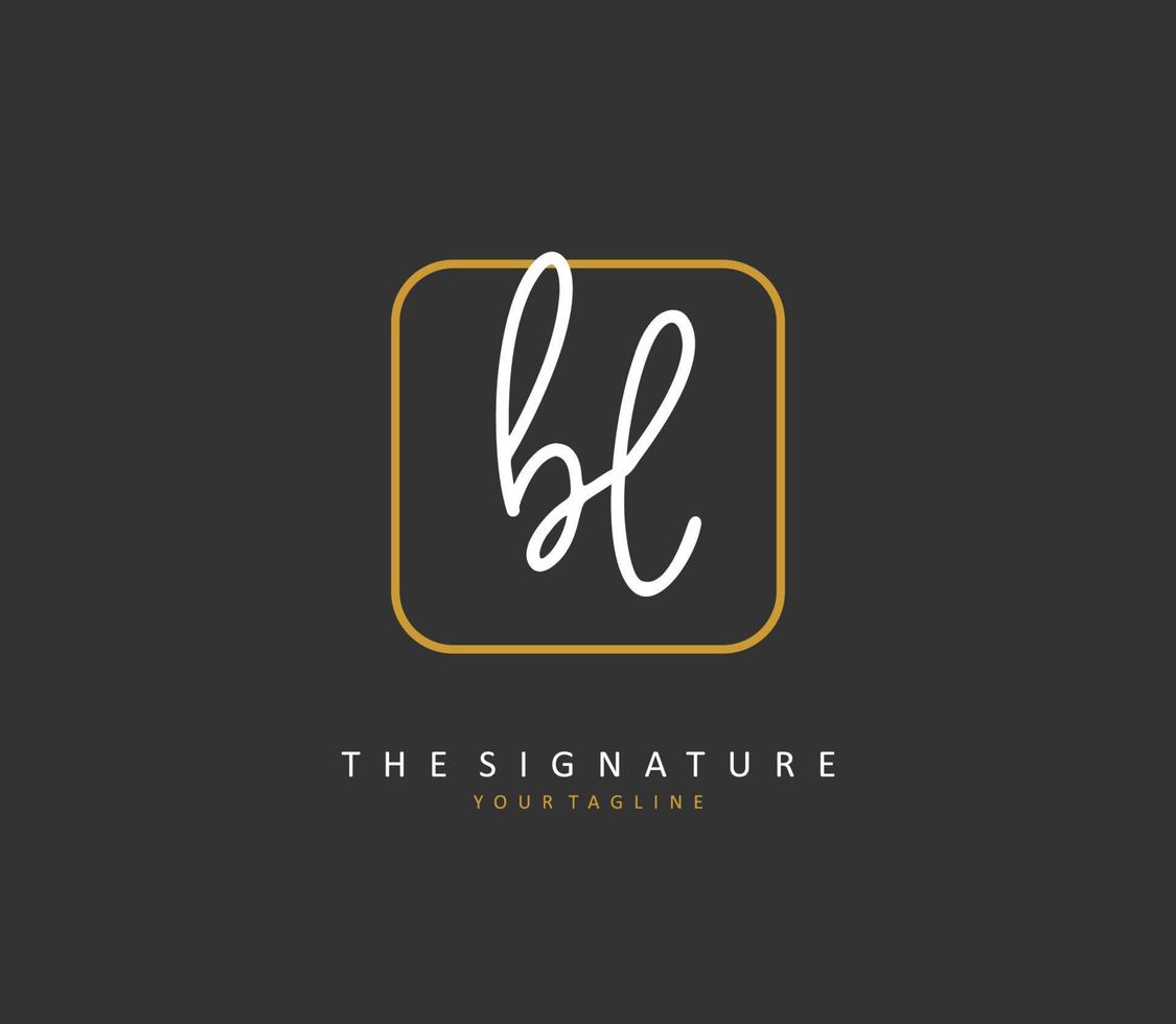 BL Initial letter handwriting and  signature logo. A concept handwriting initial logo with template element. vector