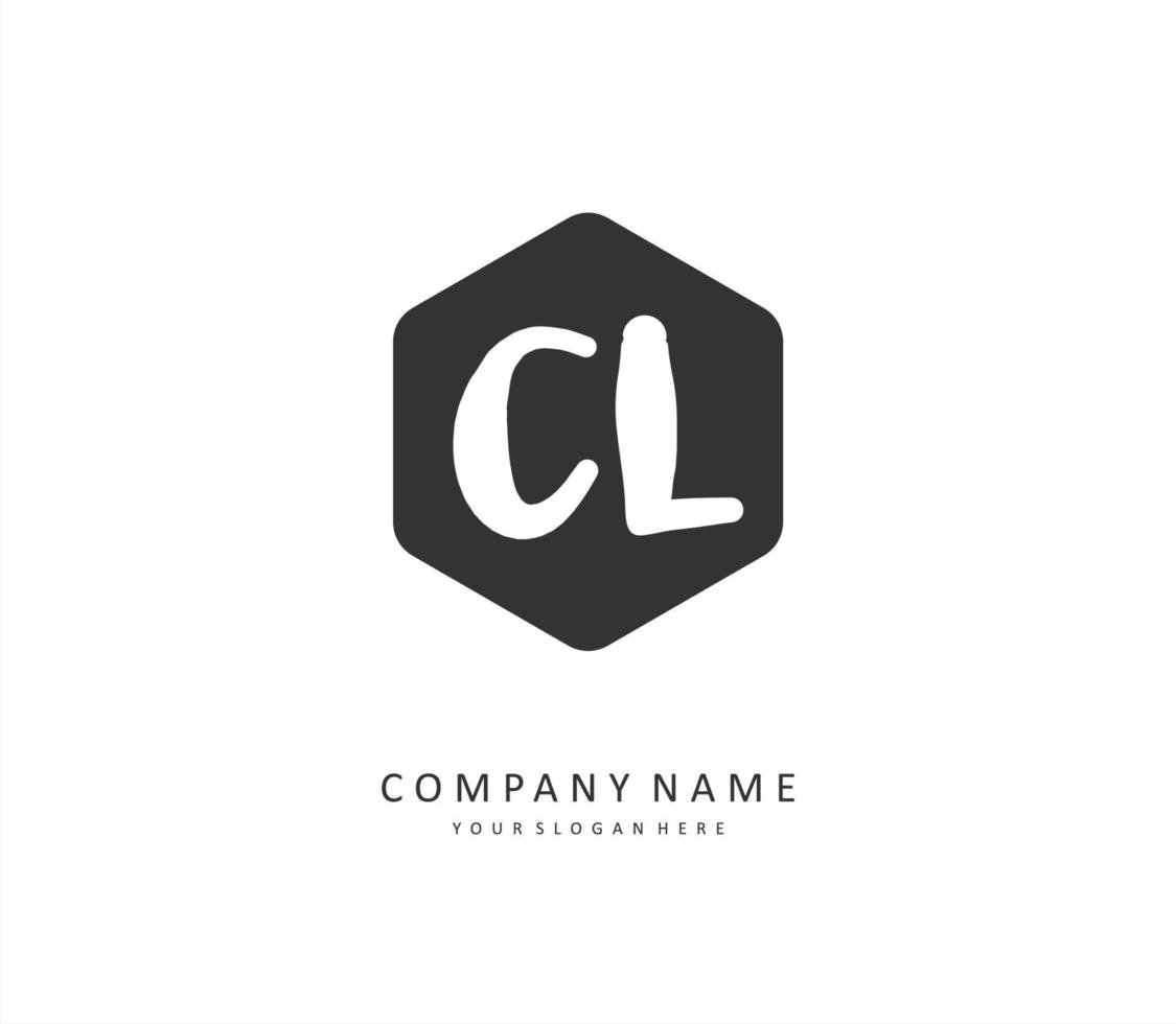 CL Initial letter handwriting and  signature logo. A concept handwriting initial logo with template element. vector