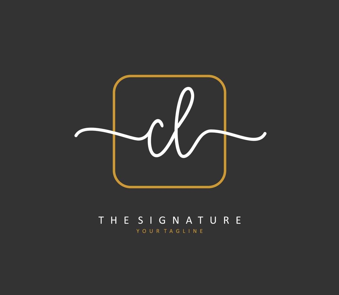 CL Initial letter handwriting and  signature logo. A concept handwriting initial logo with template element. vector