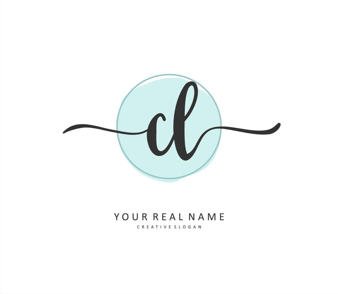 CL Initial letter handwriting and  signature logo. A concept handwriting initial logo with template element. vector