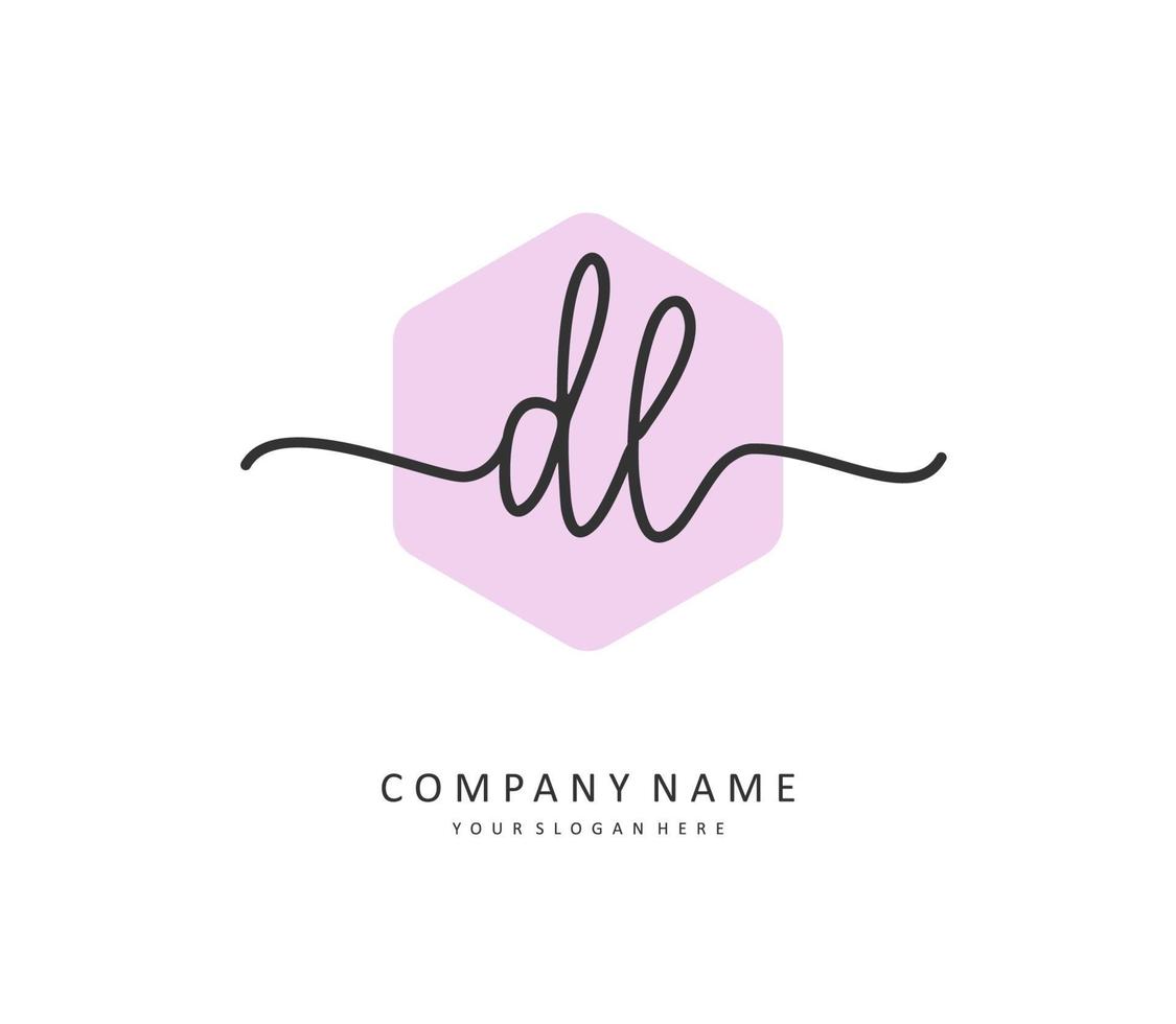 DL Initial letter handwriting and  signature logo. A concept handwriting initial logo with template element. vector